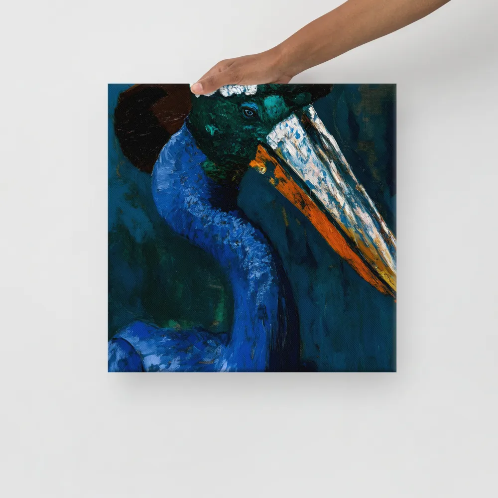 Majestic Absurdity: The Hat-Wearing Bird | Canvas | 16″×16″