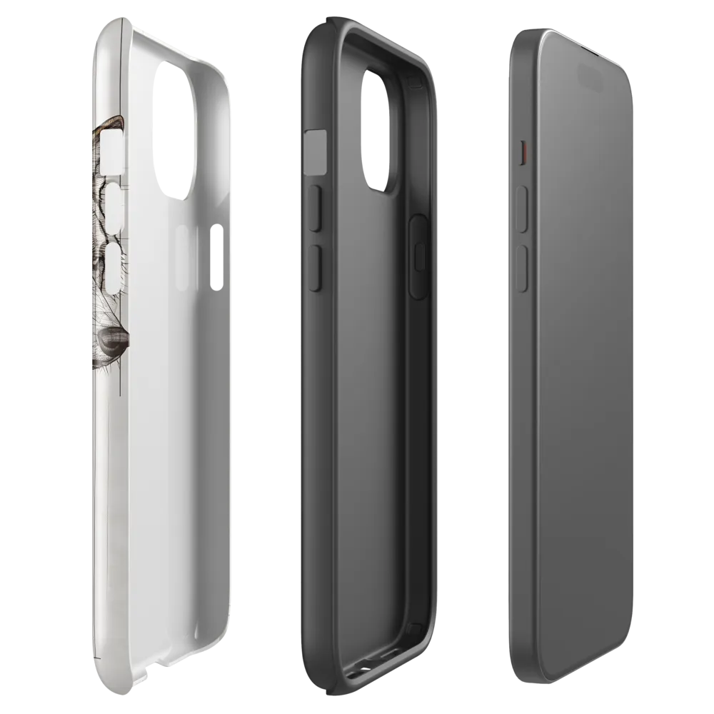 Geometric Harmony: The Essence of Wolves | Phone Case |  15 Plus | Tough Case | Glossy