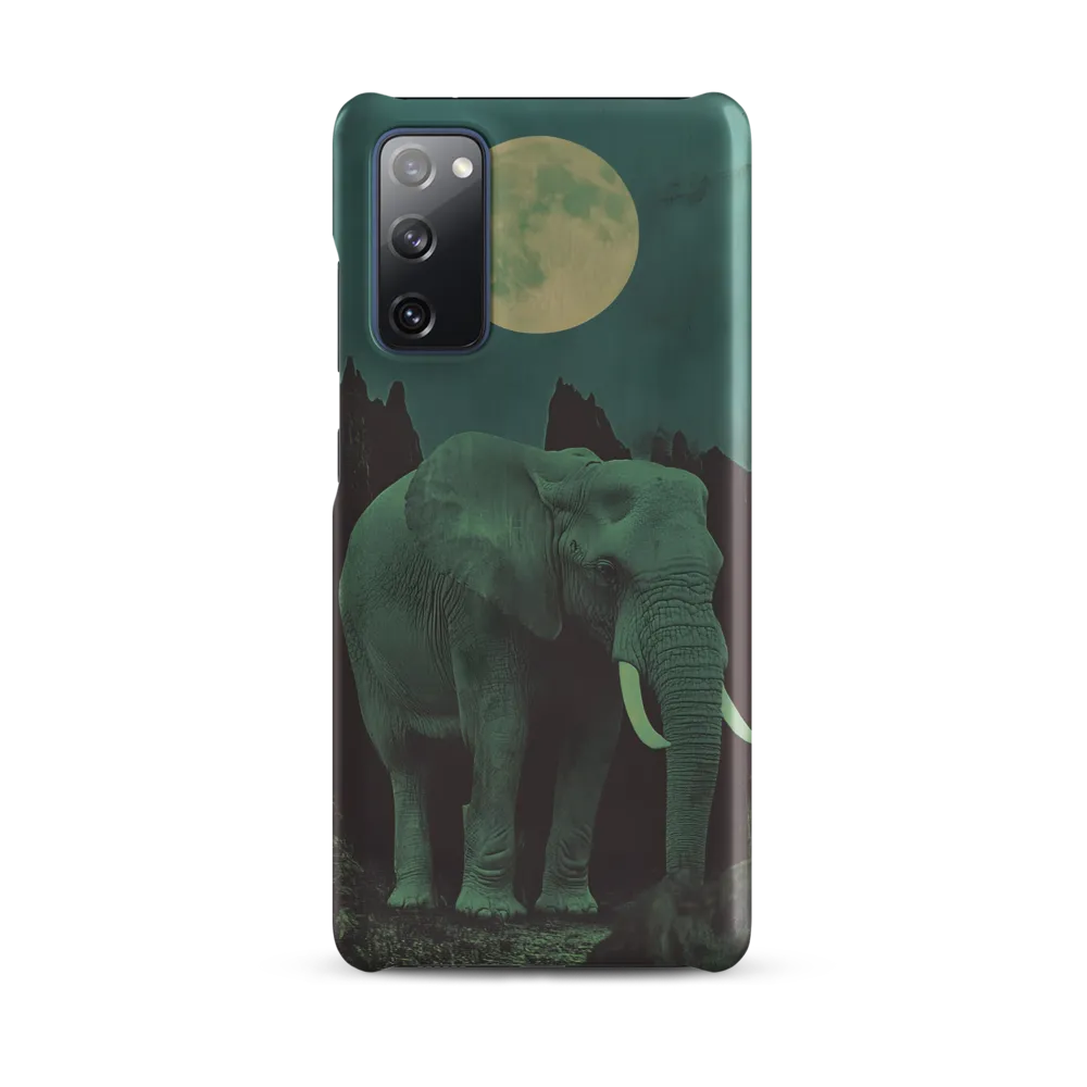 Ethereal Presence: Elephant Under a Full Moon | Phone Case |  S20 FE | Snap Case | Matte
