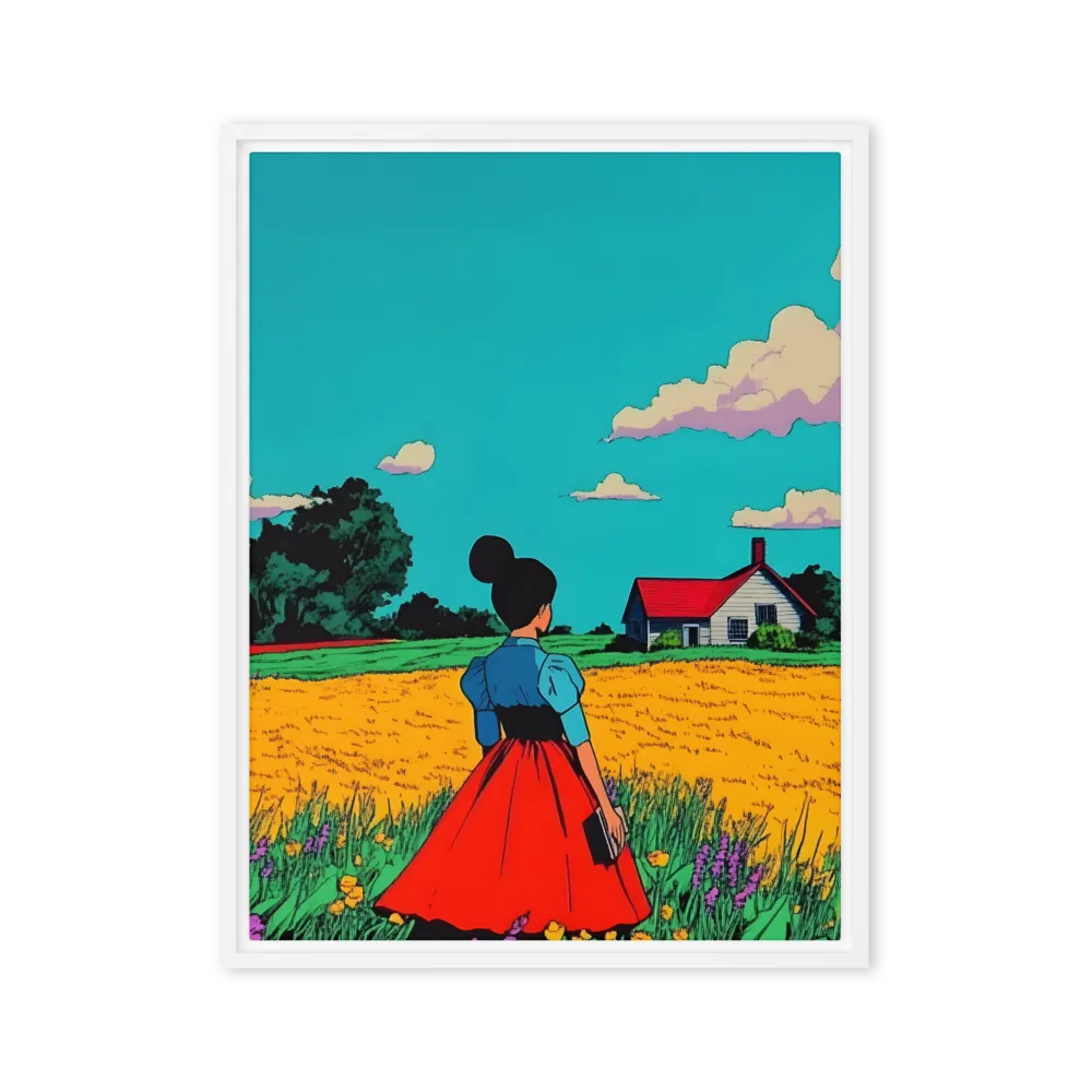 Whispers of a Sunlit Meadow | Canvas with White Frame | 24″×32″