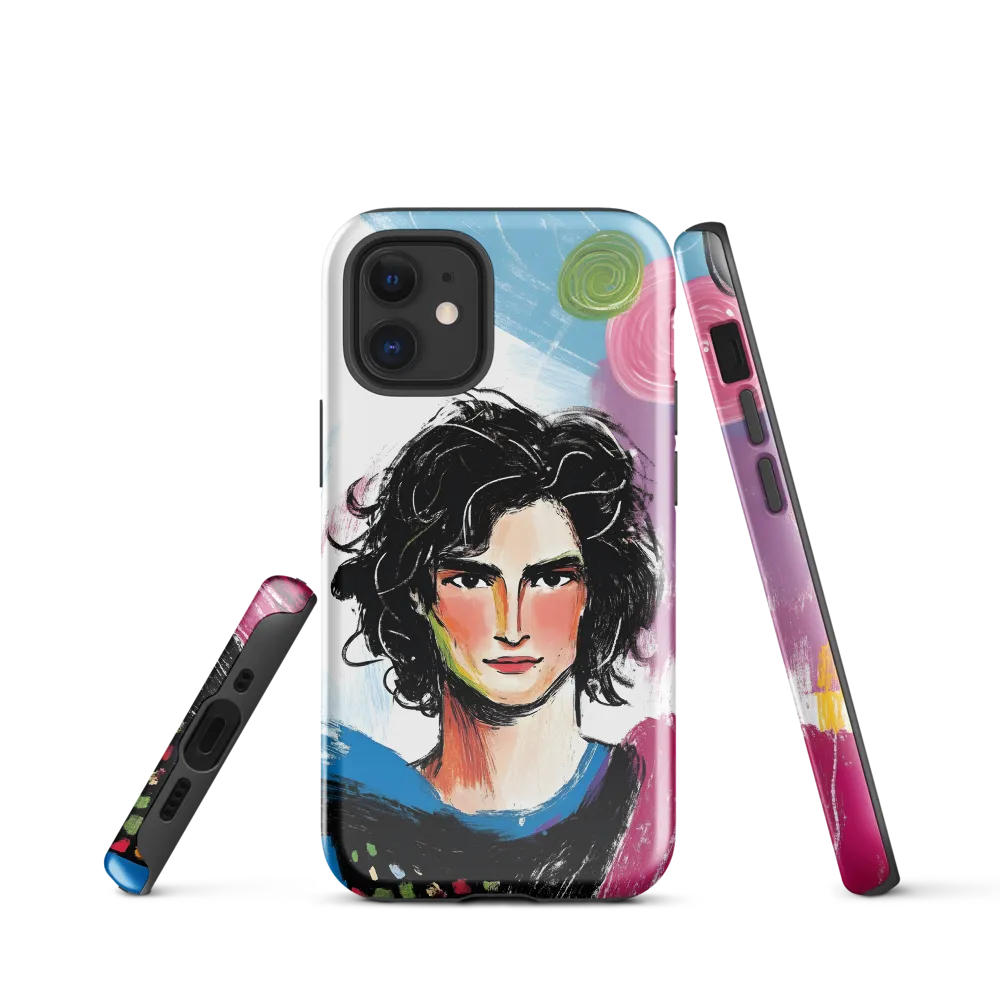 Vibrant Portrait of Youth | Phone Case |  12 mini | Tough Case | Glossy