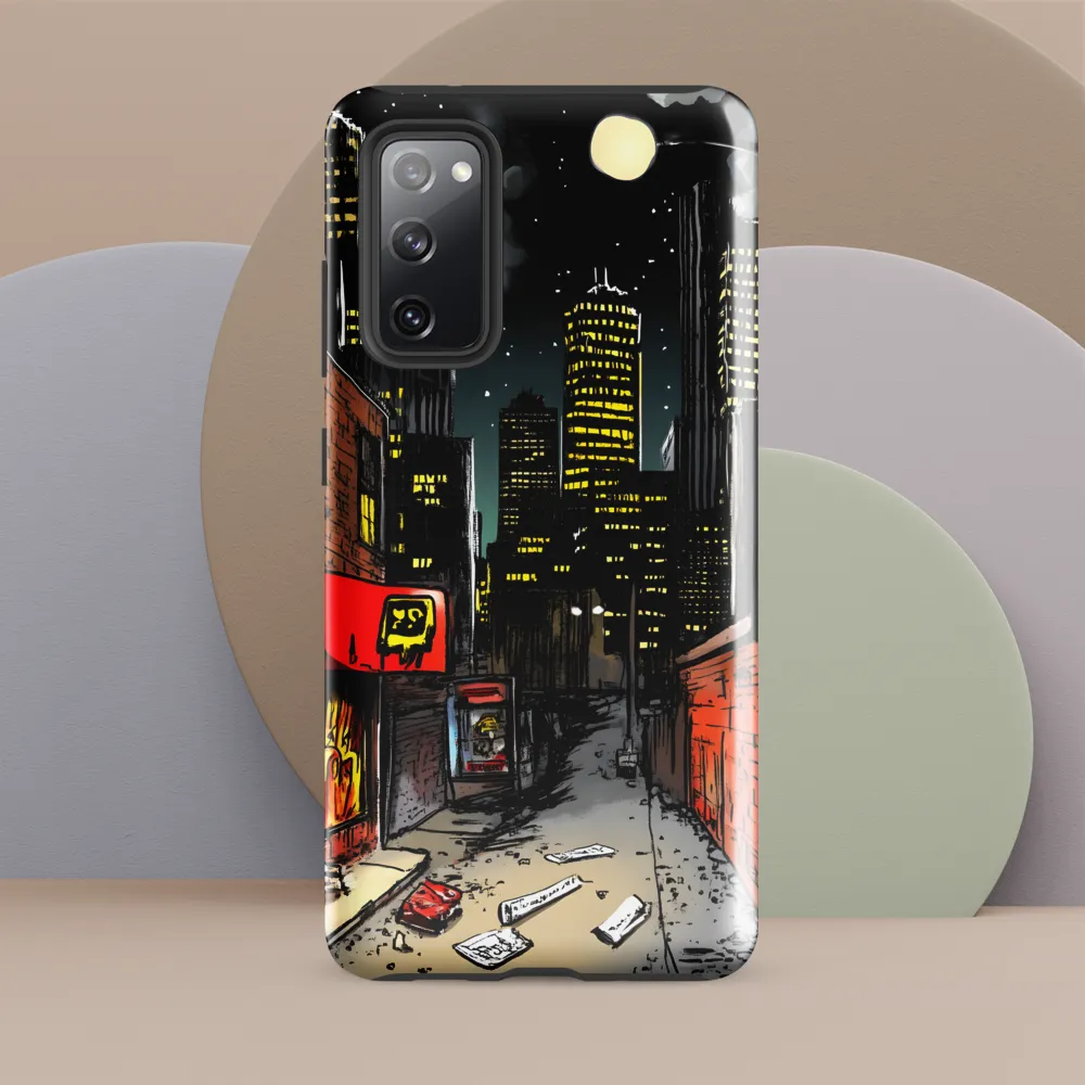 Nocturnal Cityscape: The Hidden Alley | Phone Case |  S20 FE | Tough Case | Glossy