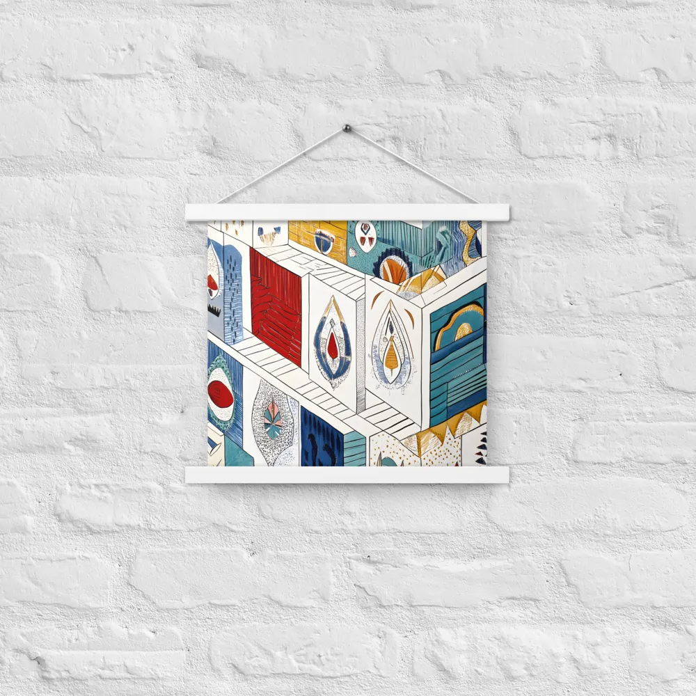 Symphony of Geometric Harmony | Poster With White Wood Hanger | 14″×14″