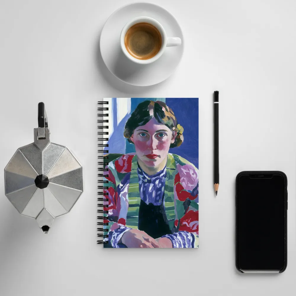 Vibrant Gaze: A Modernist Portrait | Spiral Notebook