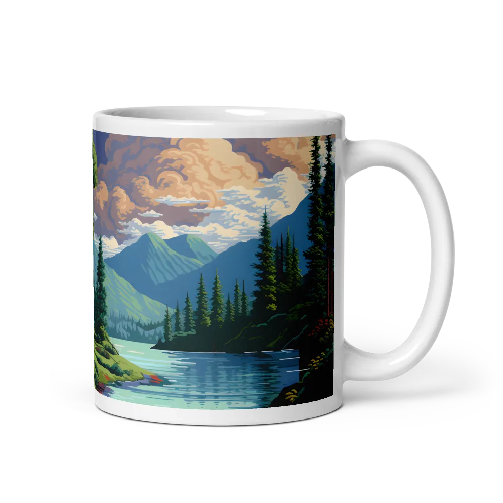 Serenity in Nature: A Lush Landscape | Mug with White inside | 11 oz