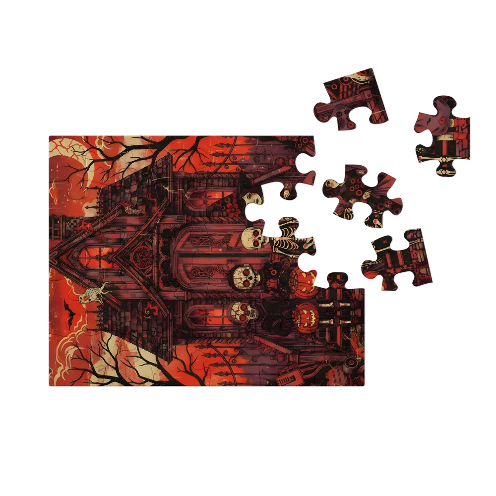 Haunted House Trick‑or‑Treaters 
 Jigsaw Puzzle in Tin Box