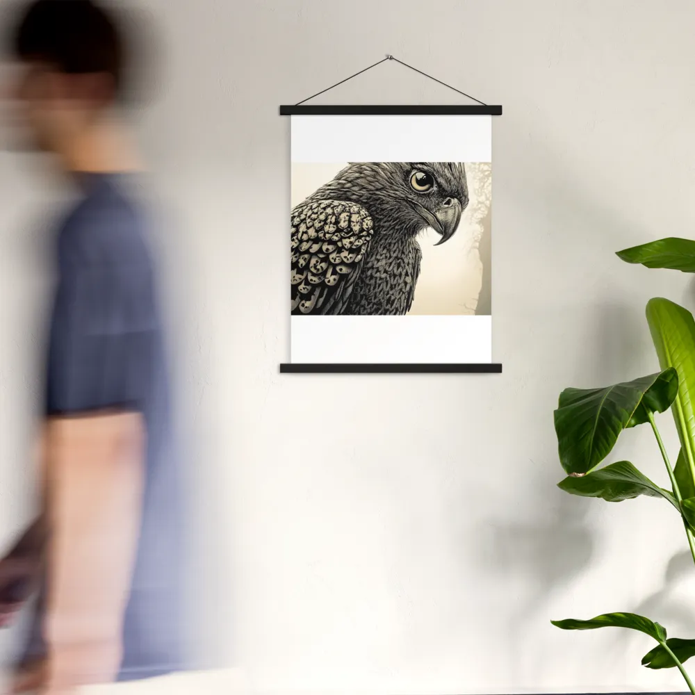 Majestic Owl in Detail | Poster With Black Wood Hanger | 18″×24″