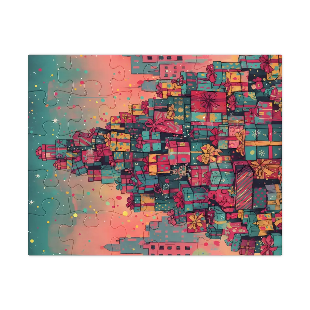 Mountain of Gifts 
 Jigsaw Puzzle in Tin Box