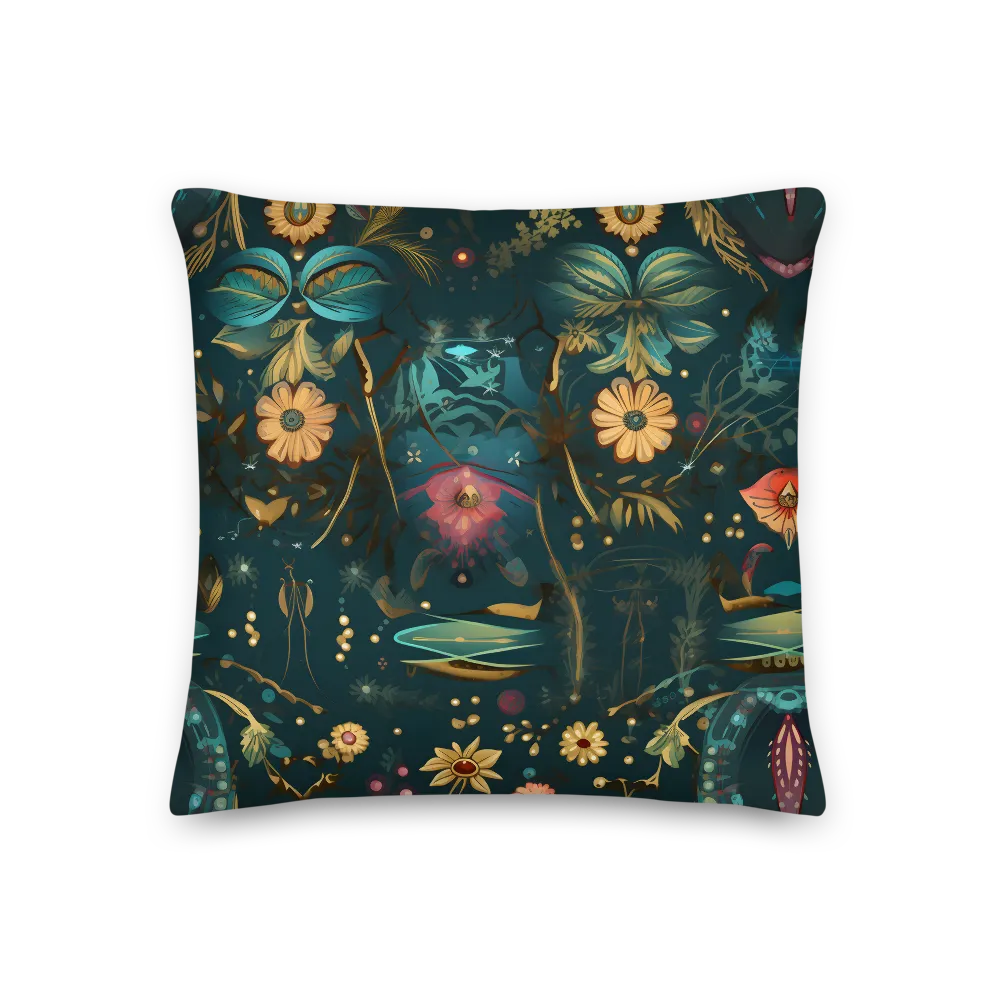 Whimsy in Flora: An Art Nouveau Journey | Pillow | 18″×18″