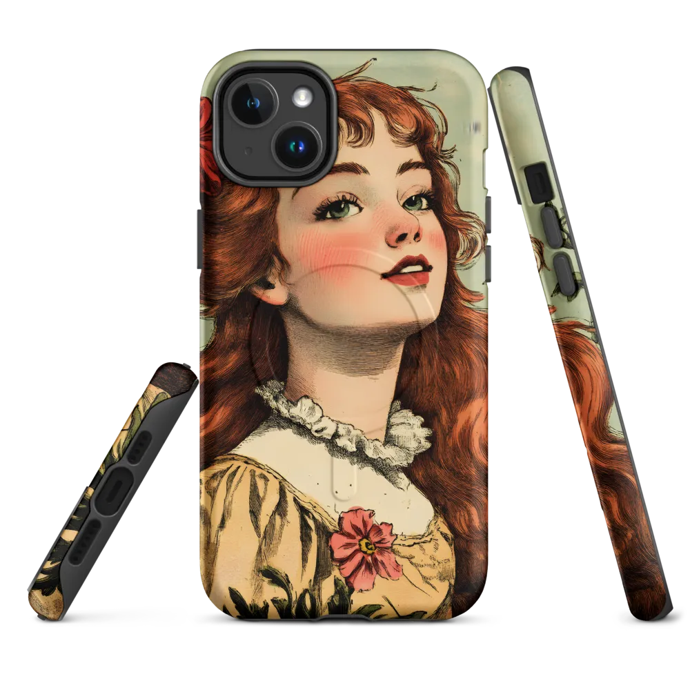 Whimsical Portrait of a Flower-Adorned Girl