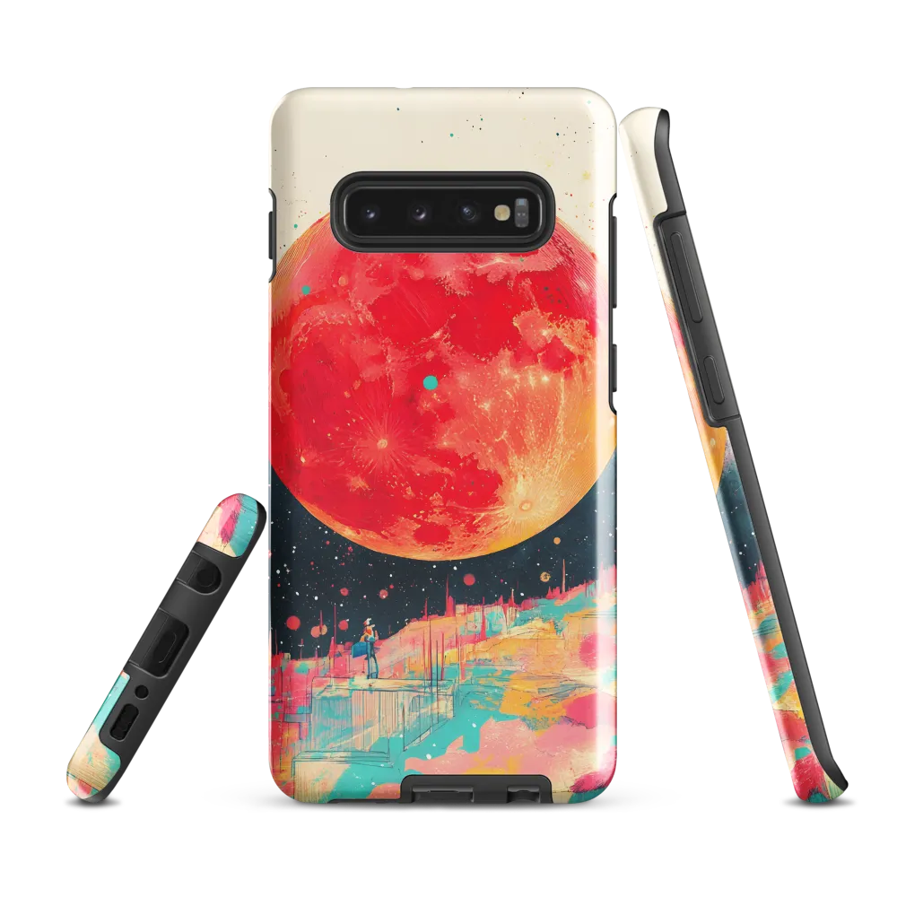 Crimson Dreams: A Lunar Exploration | Phone Case |  S10 Plus | Tough Case | Glossy