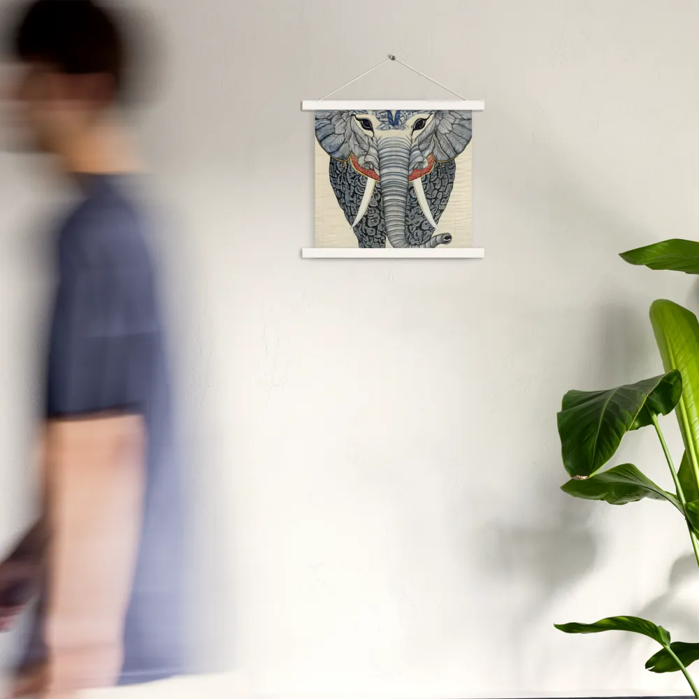Majesty of the Elephant | Poster With White Wood Hanger | 14″×14″