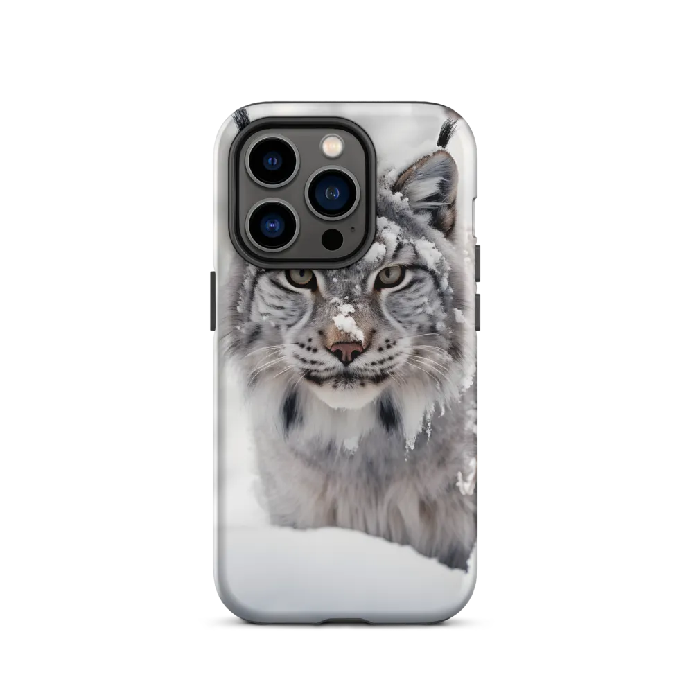 Whispers of Winter: The Lynx in Snow | Phone Case |  14 Pro | Tough Case | Matte