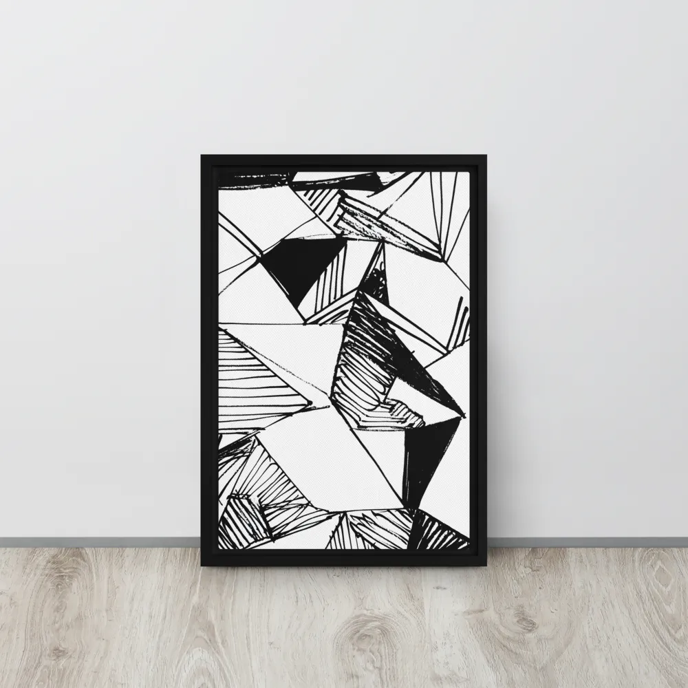 Dynamic Geometry in Ink | Canvas with Black Frame | 12″×18″