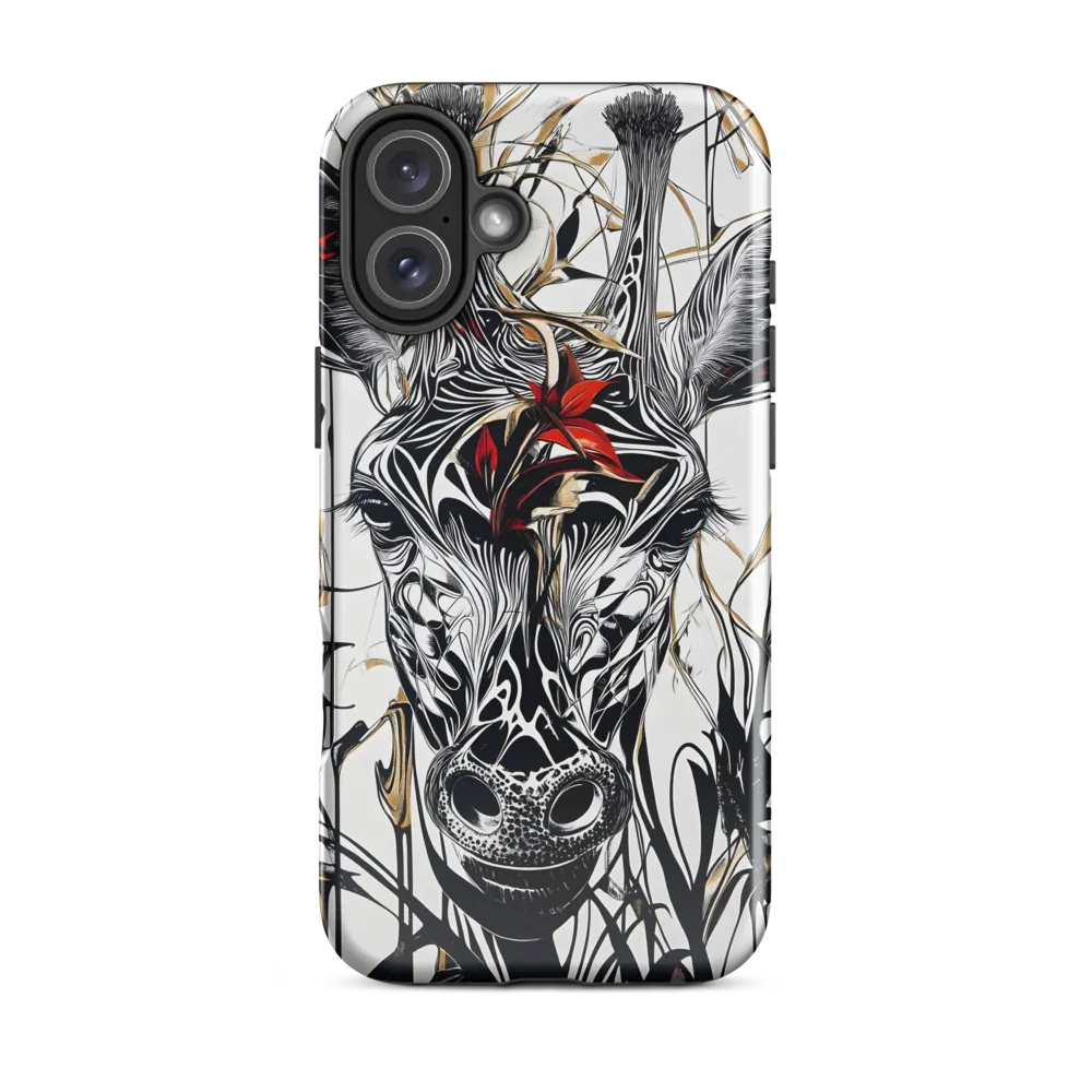 Floral Elegance: The Giraffe's Portrait