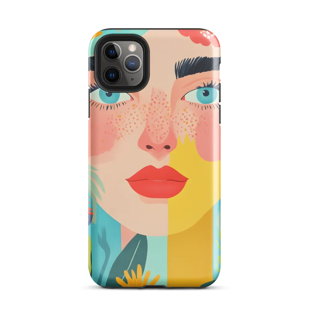 Floral Serenity: A Modern Portrait | Phone Case |  11 Pro Max | Tough Case | Glossy