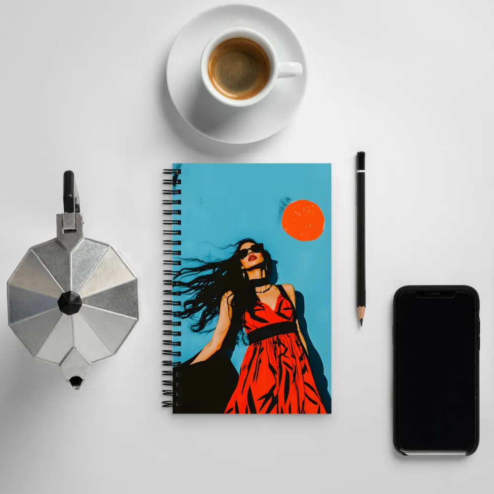 Sunset in Fashion: A Modern Portrait | Spiral Notebook