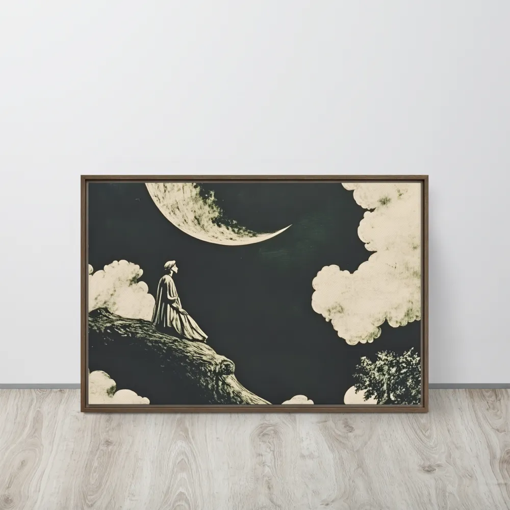 Whispers of the Moon | Canvas with Brown Frame | 20″×30″
