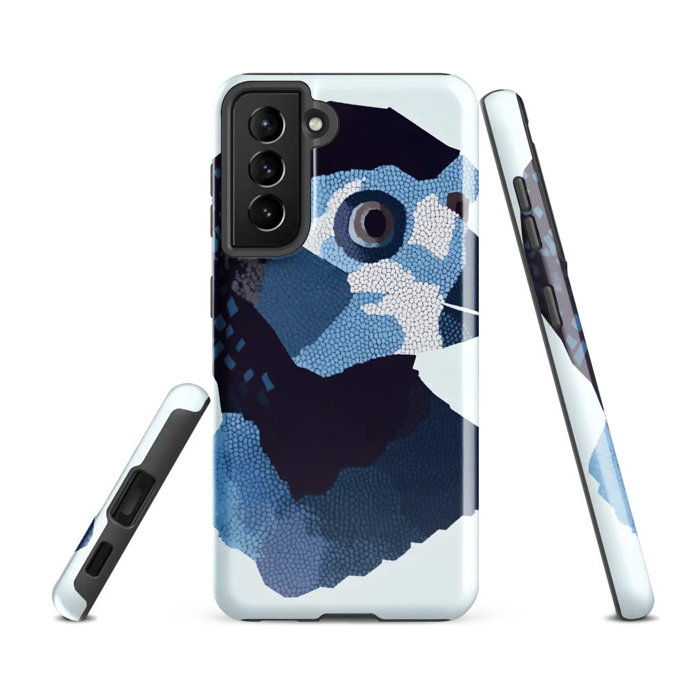 Abstract Avian Portrait in Blue