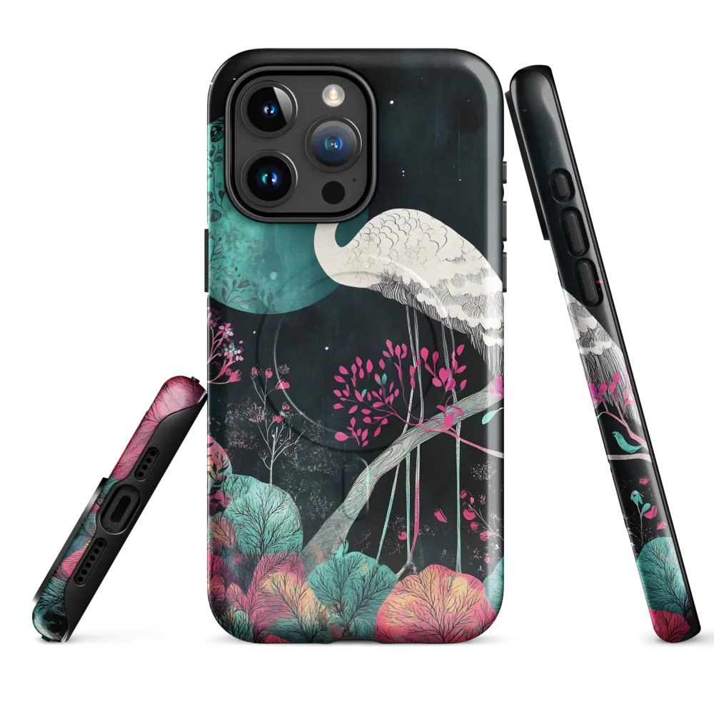 Ethereal Presence: Heron in a Floral Dreamscape