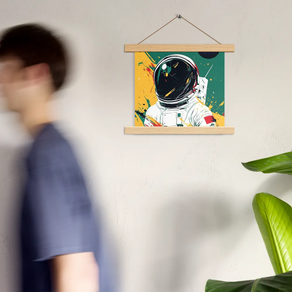Galactic Explorer: A Modern Odyssey | Poster With Oak Wood Hanger | 10″×10″