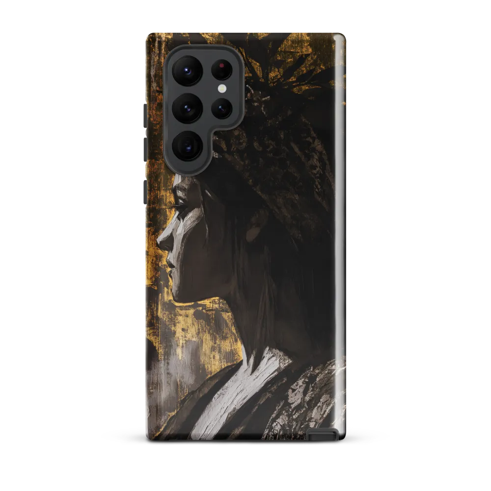 Golden Elegance: A Modern Profile Portrait