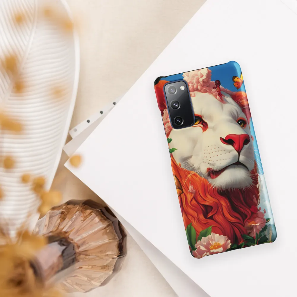 Majestic Lion Amidst Floral Splendor