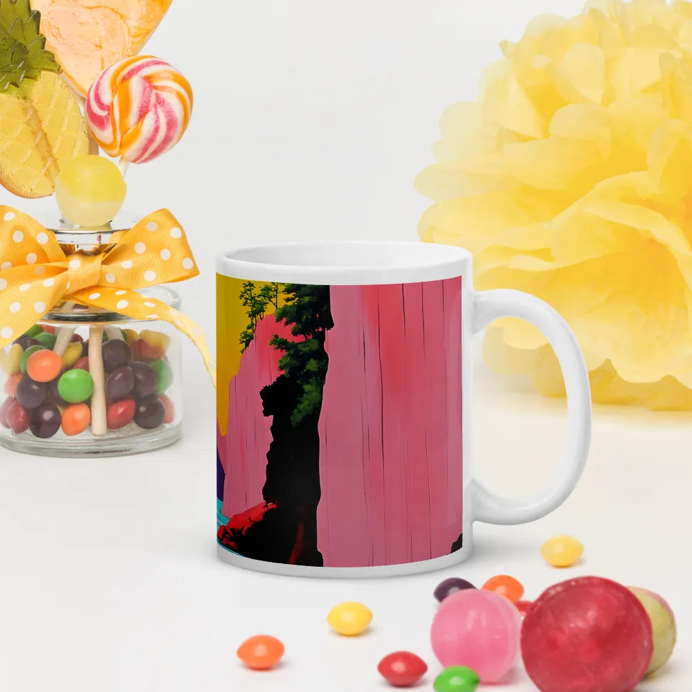 Dreamscape of Pink Cliffs and Turquoise Waters | Mugs | Multiple Sizes & Colors