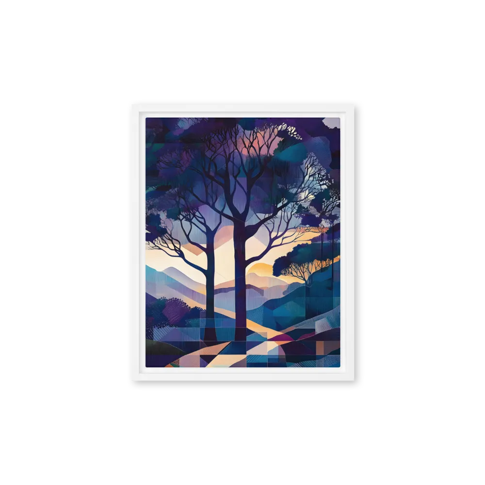 Tranquil Geometry: A Journey Through Color | Canvas with White Frame | 11″×14″