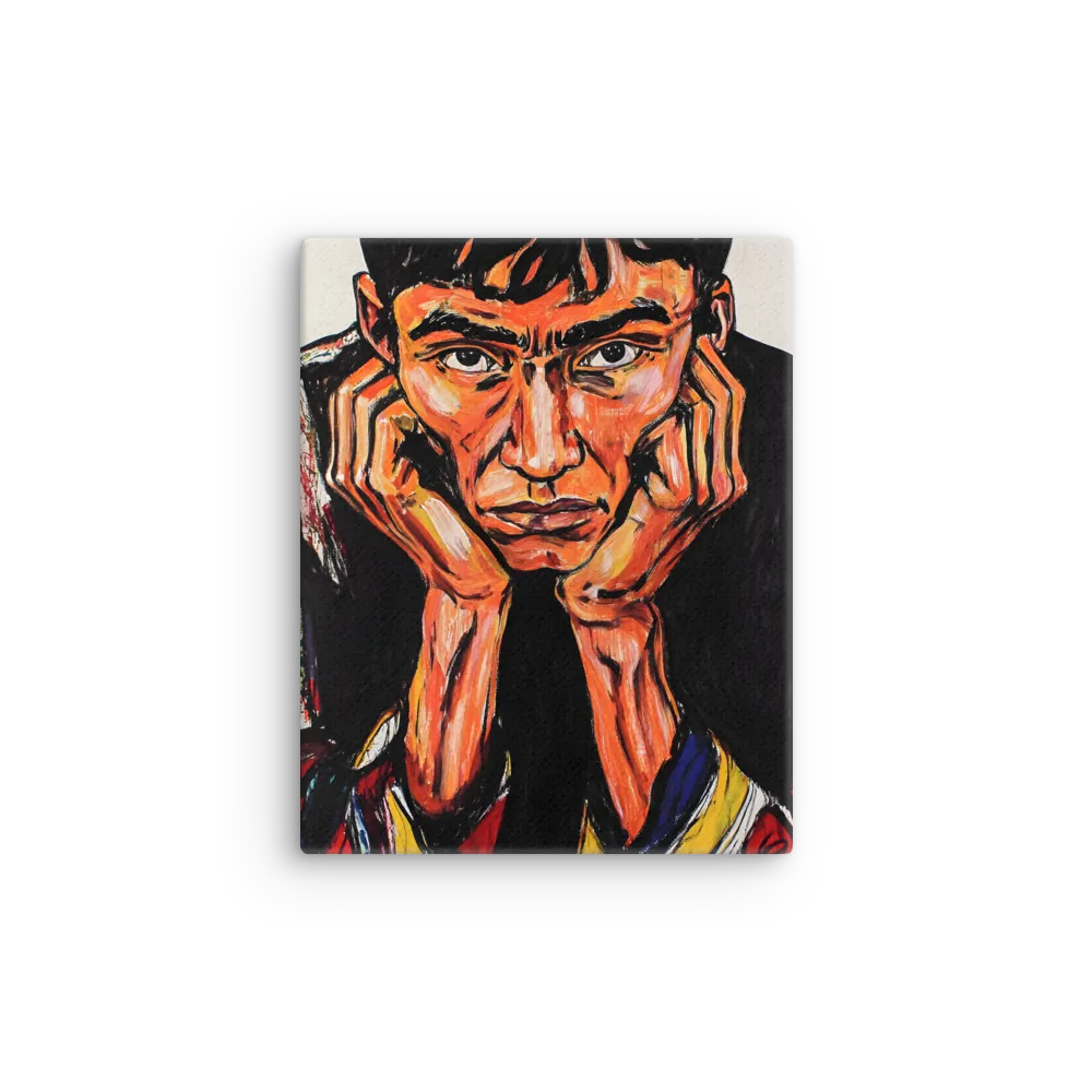 Contemplative Intensity: An Expressionist Portrait