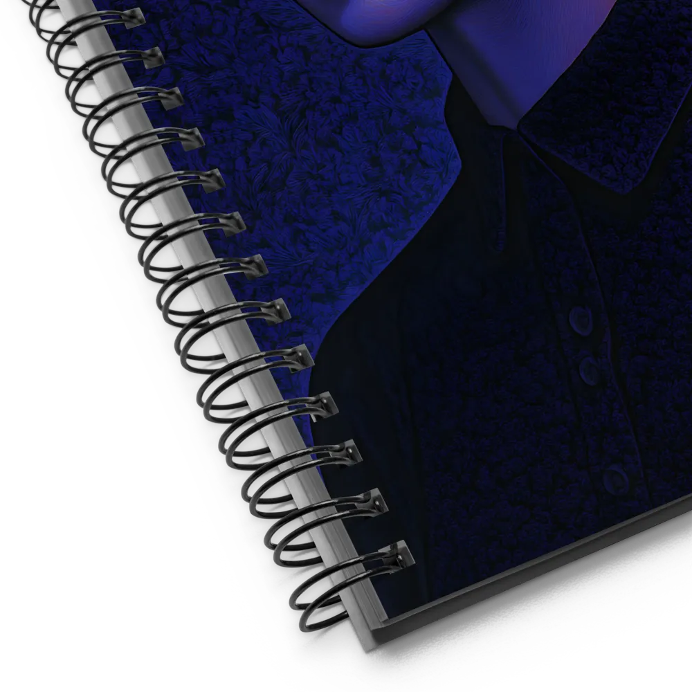 Ethereal Portrait in Blue and Red | Spiral Notebook