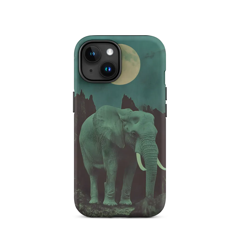 Ethereal Presence: Elephant Under a Full Moon