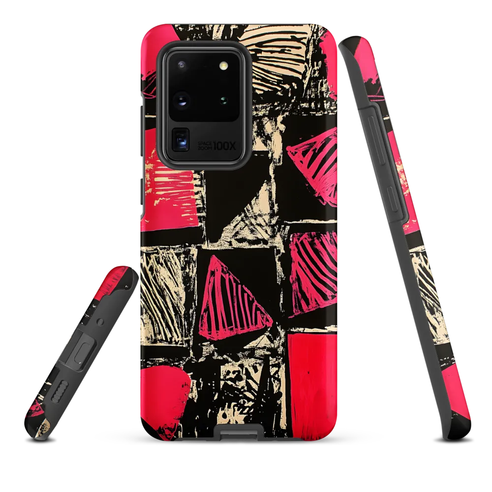 Geometric Symphony in Pink and Black