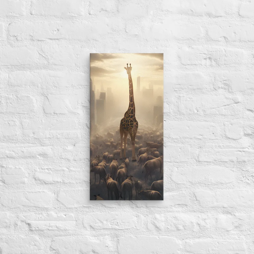 Urban Serengeti: A Giraffe's Perspective | Canvas | 10″×20″