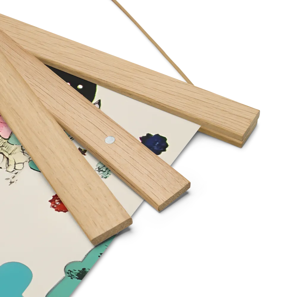 Whimsical Garden Reverie | Poster With Oak Wood Hanger | 14″×14″