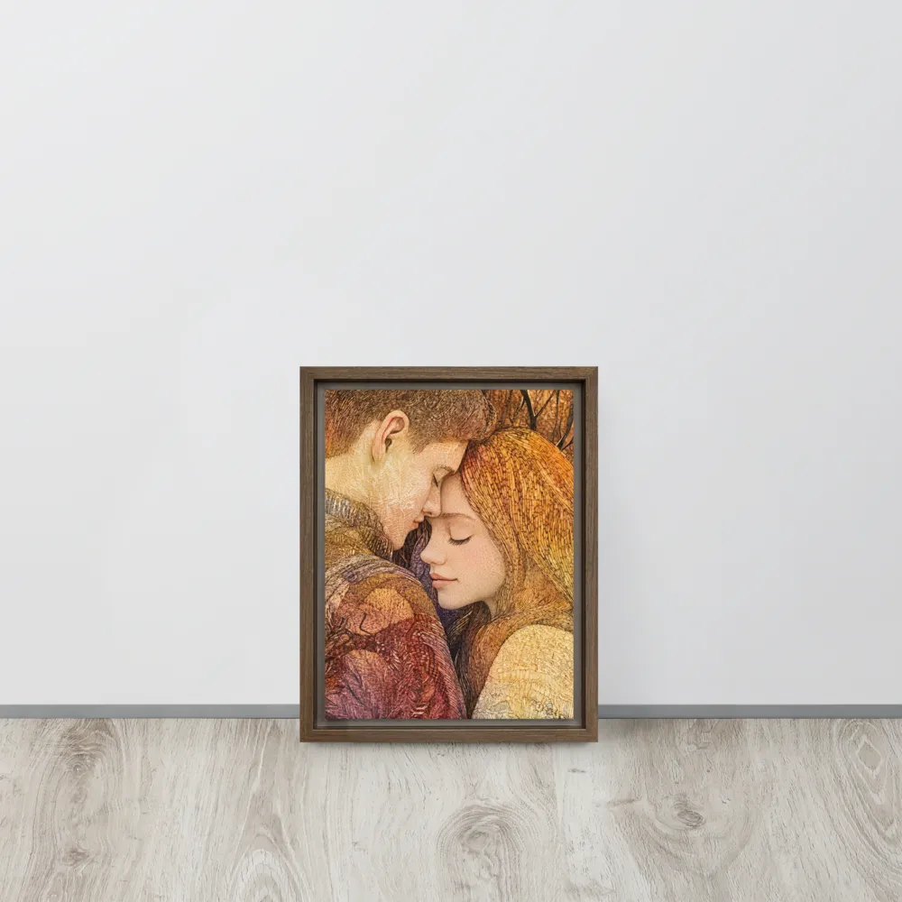 Embrace of Autumn | Canvas with Brown Frame | 9″×12″