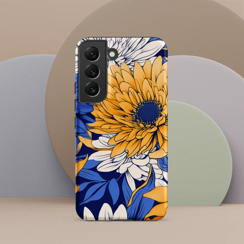 Floral Harmony in Blue and Yellow