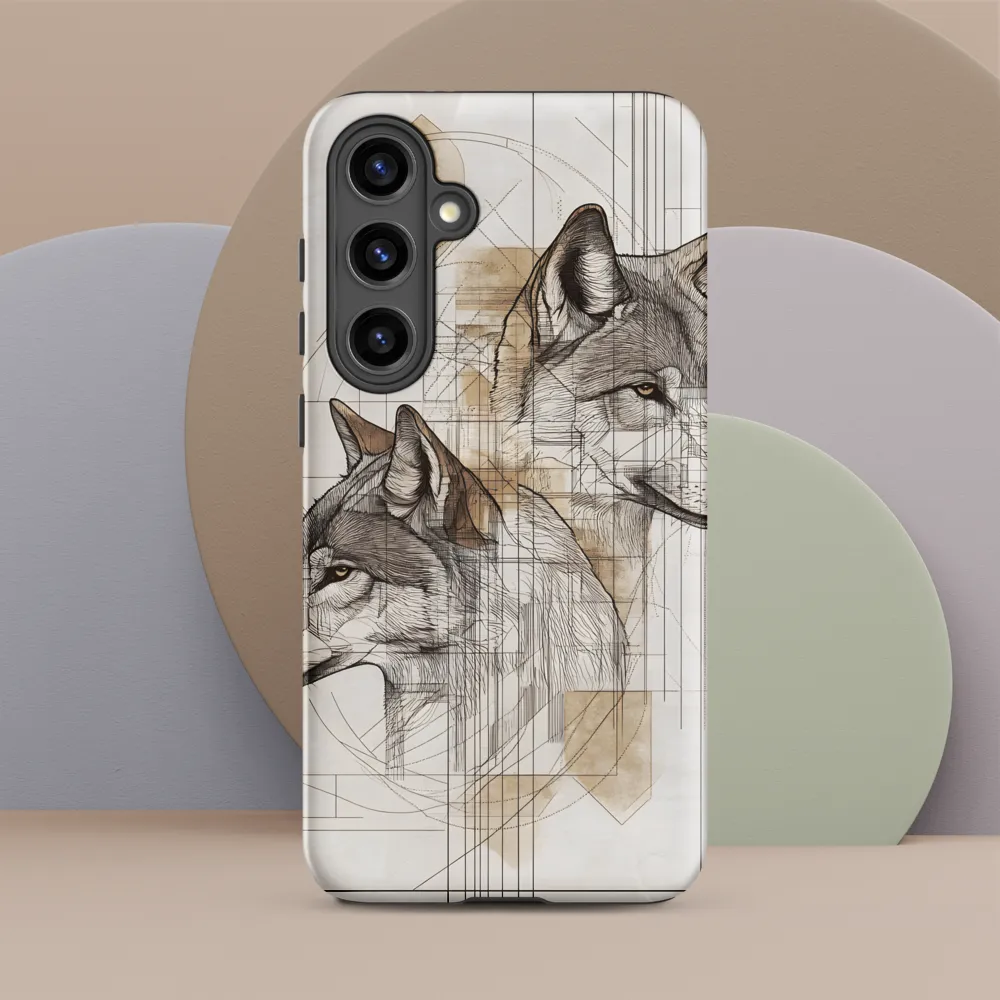 Geometric Harmony: The Essence of Wolves | Phone Case |  S24 Plus | Tough Case | Matte