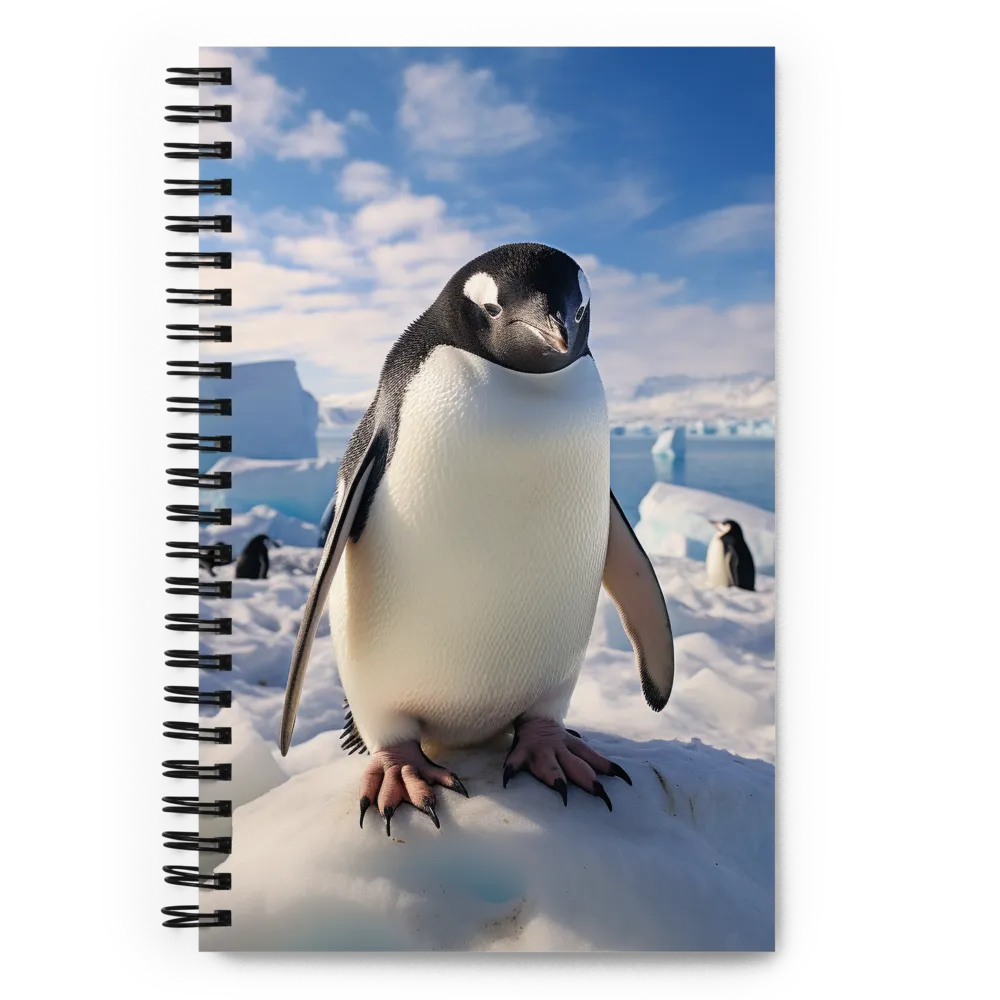 Solitary Majesty: Arctic Penguin on Ice | Spiral Notebook