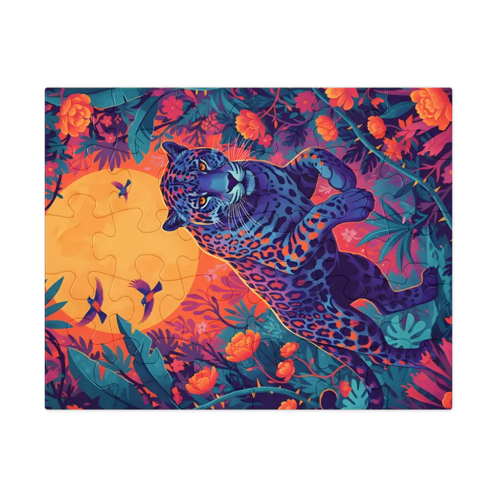 Moonlit Jungle Leopard 
 Jigsaw Puzzle in Tin Box
