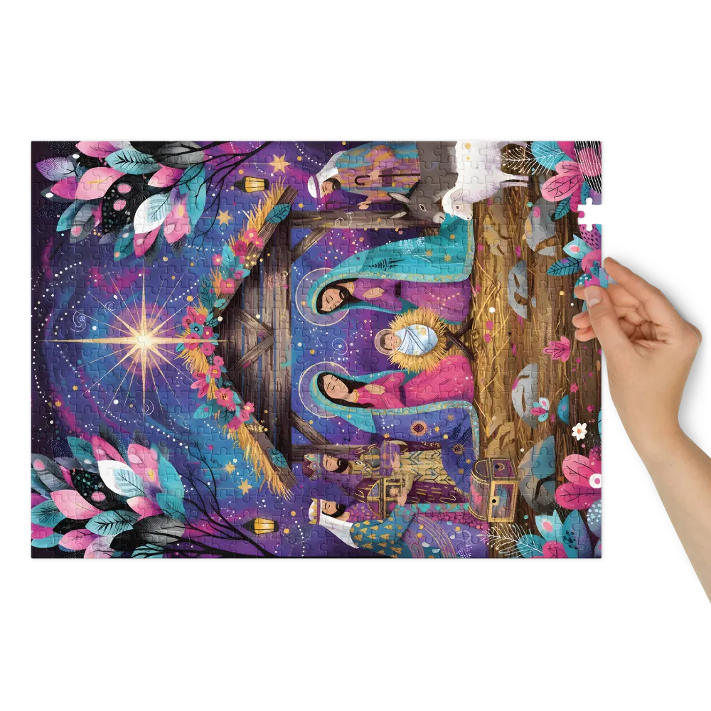 Celestial Nativity Story 
 Jigsaw Puzzle in Tin Box