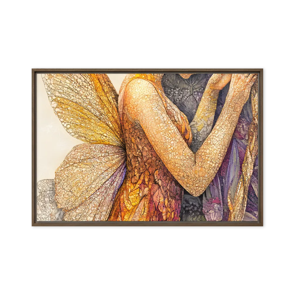 Whispers of the Frosted Meadow | Canvas with Brown Frame | 20″×30″