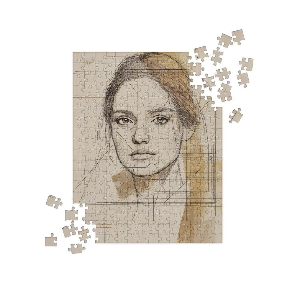 Geometric Elegance: A Modern Portrait | Jigsaw Puzzle | 252/520 pieces