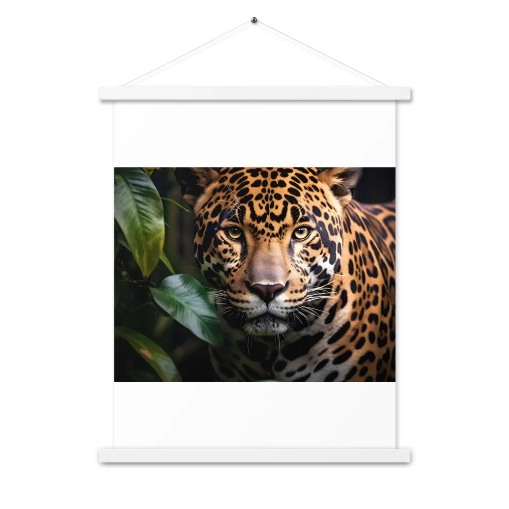 The Intensity of Nature: A Jaguar’s Gaze | Poster With White Wood Hanger | 18″×24″