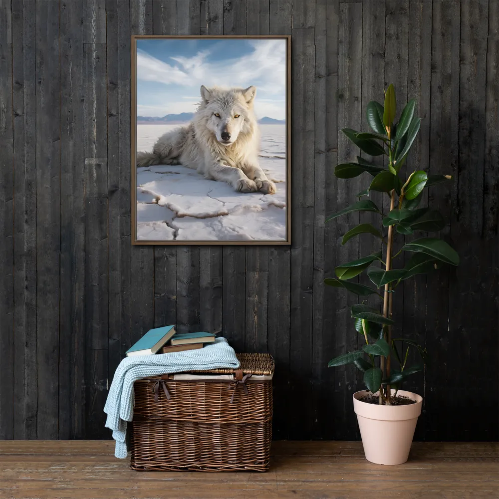 Guardian of the Salt Flats | Canvas with Brown Frame | 24″×32″