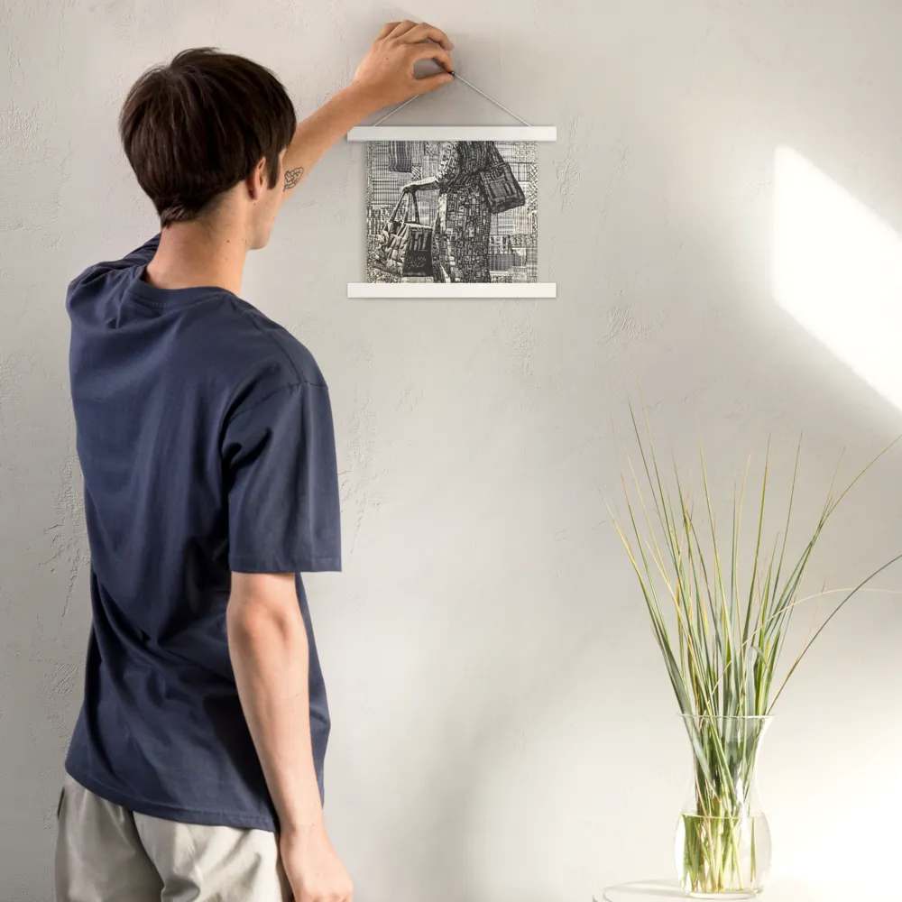 Urban Reflections: A Shopping Narrative | Poster With White Wood Hanger | 10″×10″