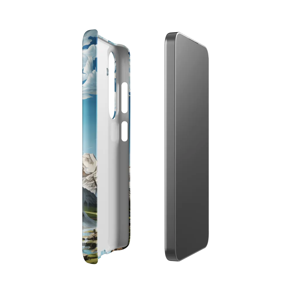 Majestic Cascade: A Mountain Masterpiece | Phone Case |  S24 | Snap Case | Matte