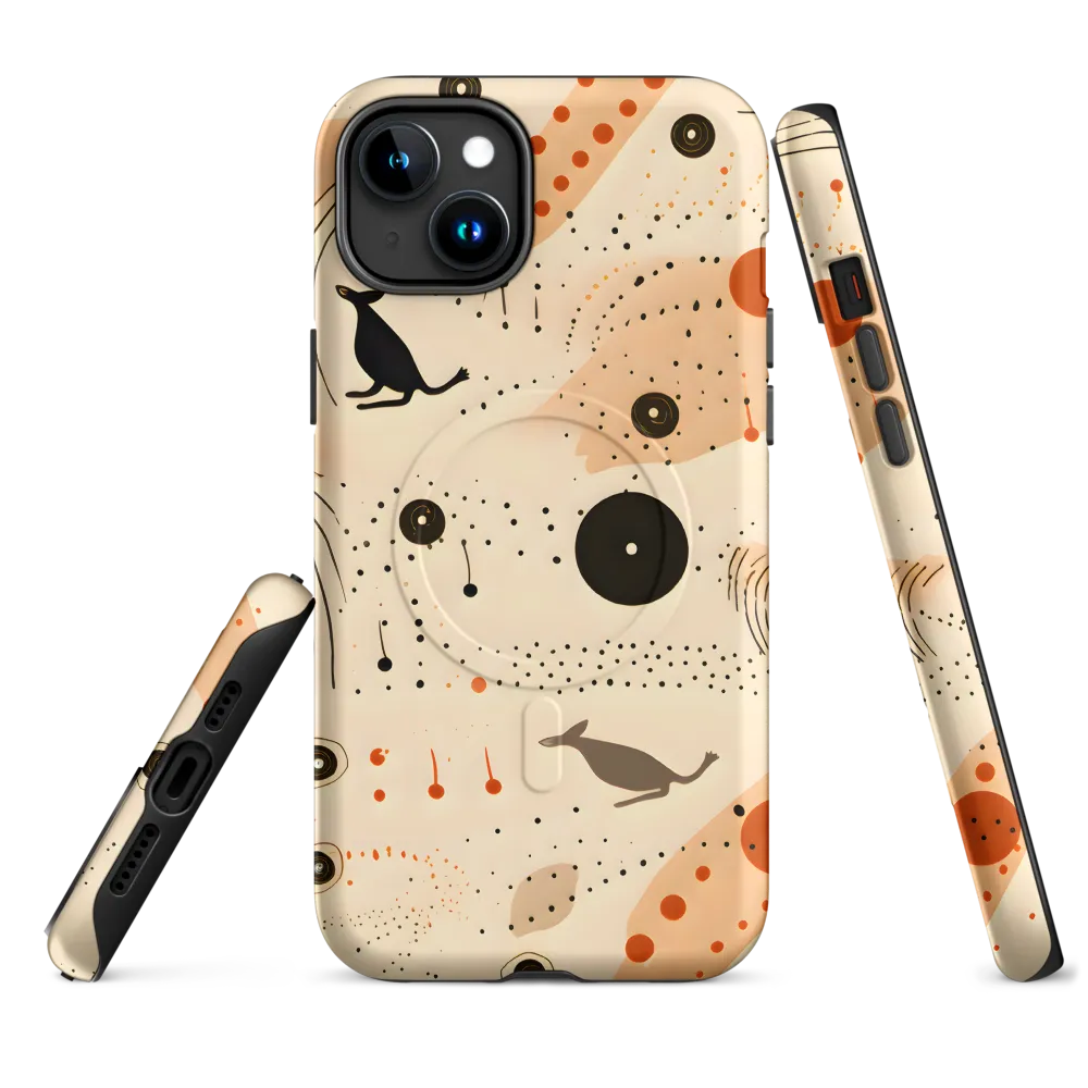 Playful Patterns in Earth Tones | Phone Case |  15 Plus | MagSafe® Tough Case | Matte
