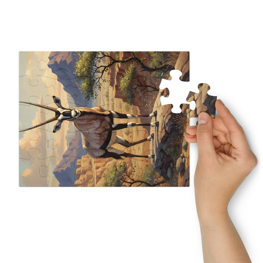 Desert Antelope 
 Jigsaw Puzzle in Tin Box