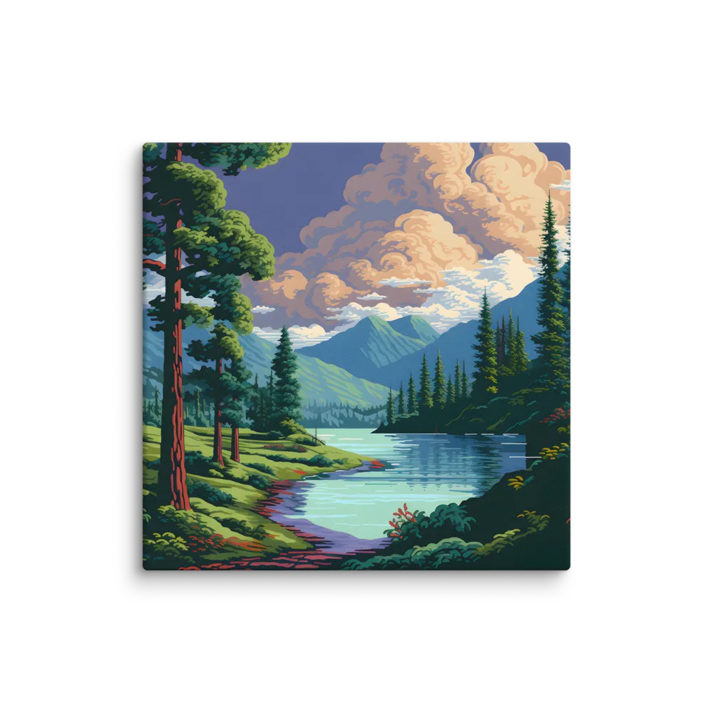 Serenity in Nature: A Lush Landscape | Canvas | 32″×32″